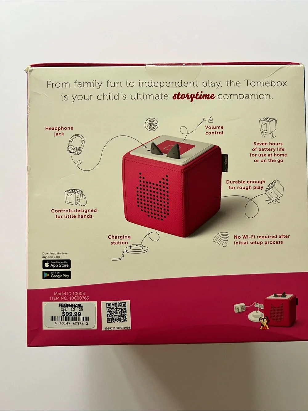 tonies Starter Set Playtime Songs - Pink Toniebox Kids Audio Toy